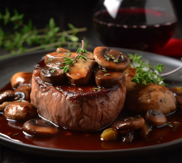 Recette filet mignon de porc aux champignons sauce vin rouge